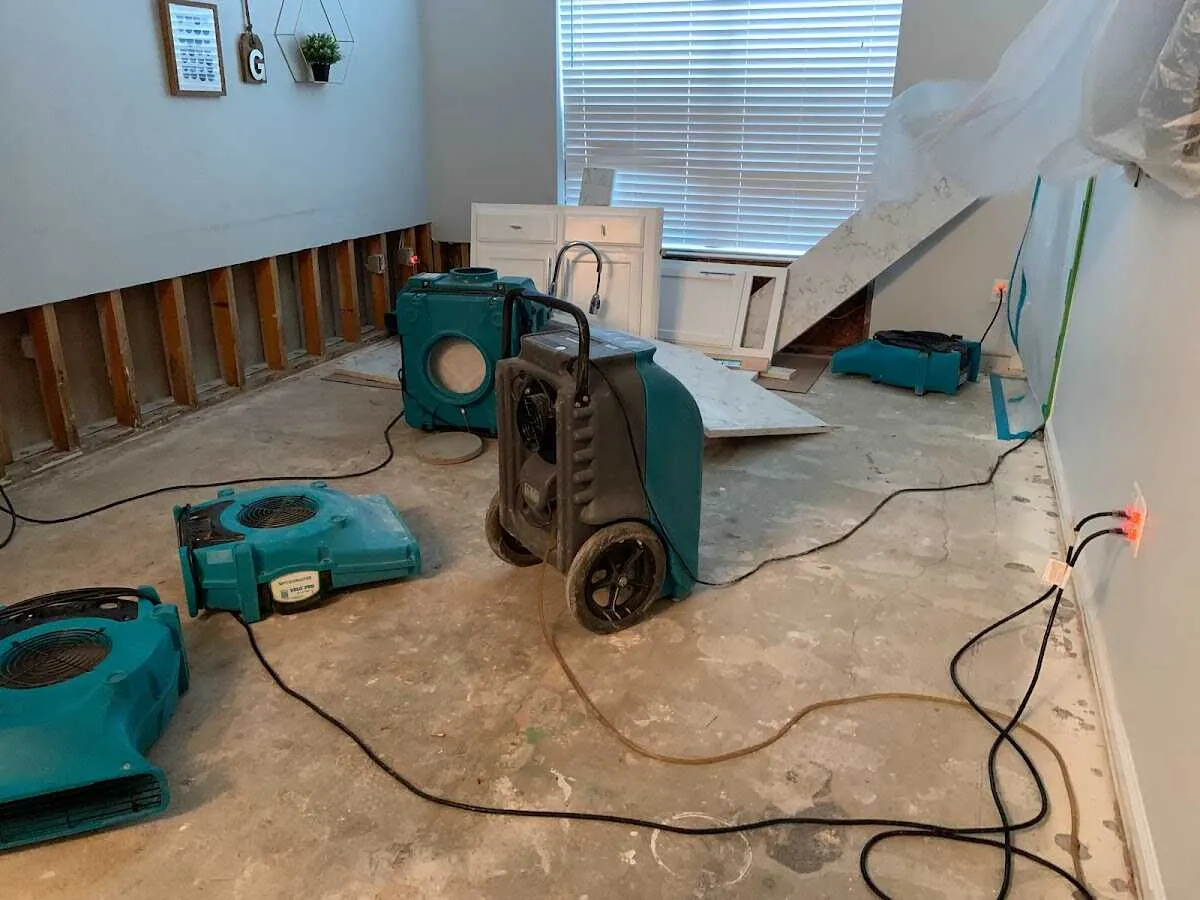 Dehumidifier in flood-cut room for Water Extraction & Removal in Polk